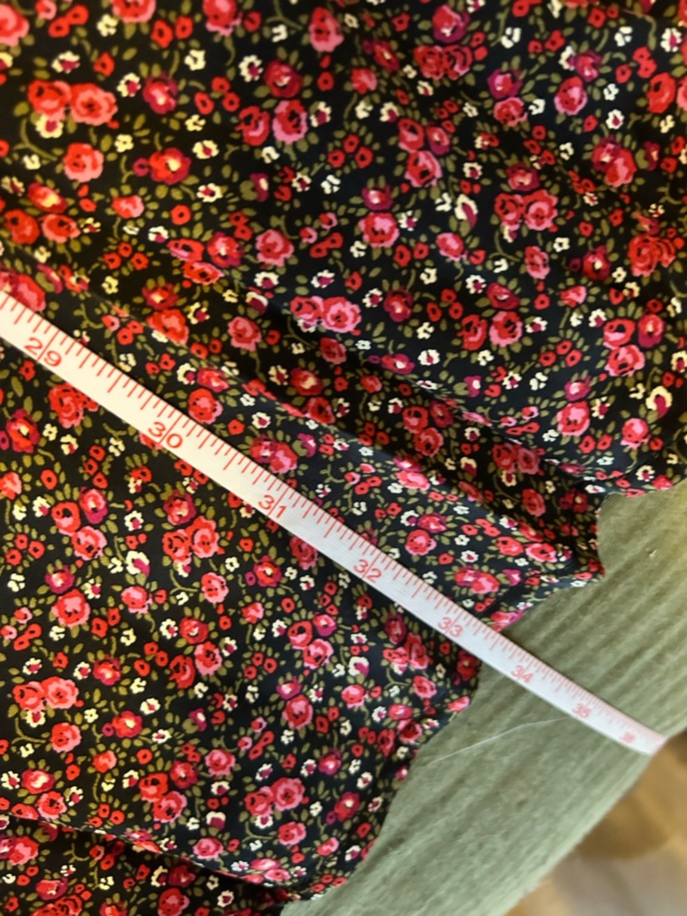 GAP Black Mini Dress with Red and Pink Floral - Picture 8 of 9
